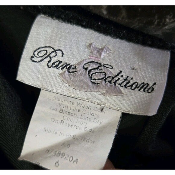 Rare Editions Dress Girls Size 6 Plaid With Black Velvet & Red Silk Bow Holiday - Picture 9 of 10